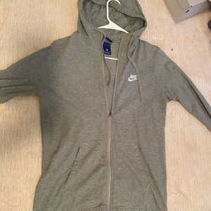 NIKE zip up gray jacket